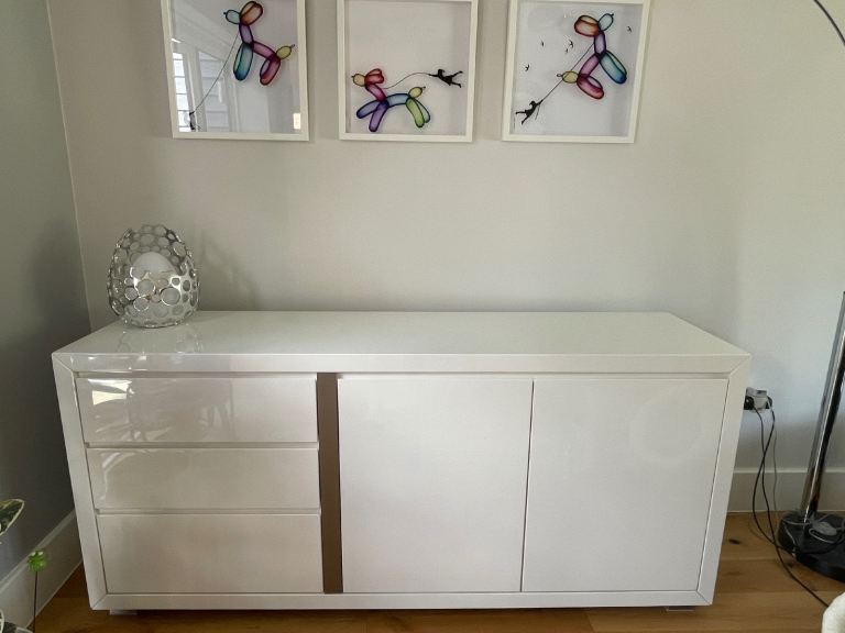 image for White high gloss sideboard Furniture Village 