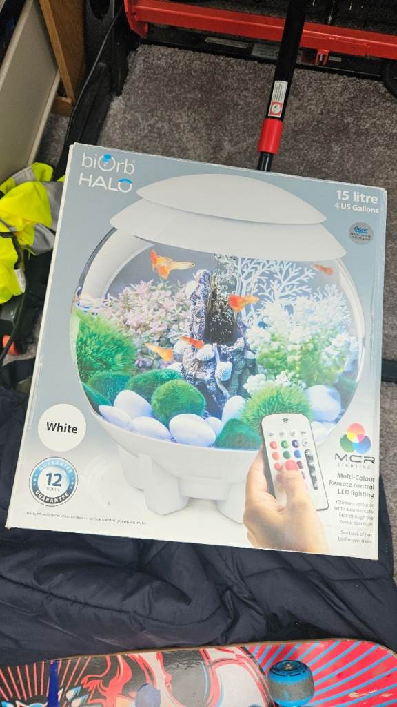 Biorb Halo 15L Aquarium – White | Modern Design (Tank Only + Spare Light)