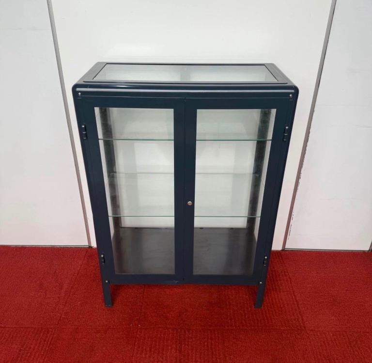 FREE DELIVERY IKEA FABRIKÖR (x5) Glass-door cabinet, black-blue, in good condition.