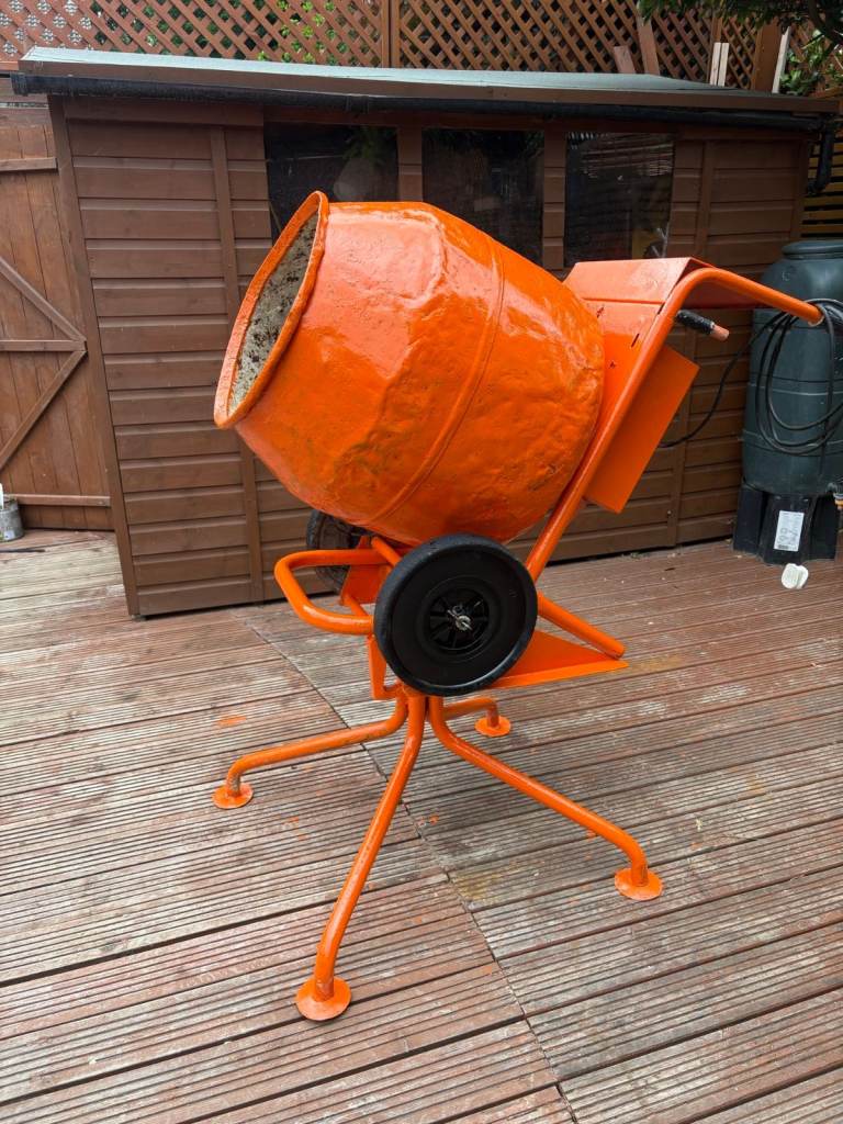 Orange Concrete Mixer – Good Condition, Fully Working