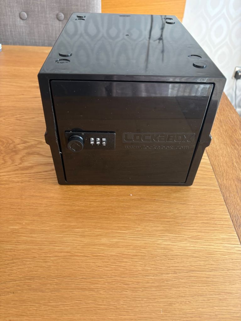 LOCKBOX Security Storage Box - Black, Good Condition