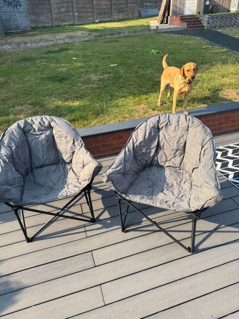 Pair of Airgo Mantua Deluxe Moon Chairs - Good Condition