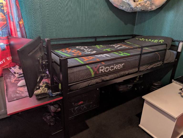 X rocker mid sleeper with desk