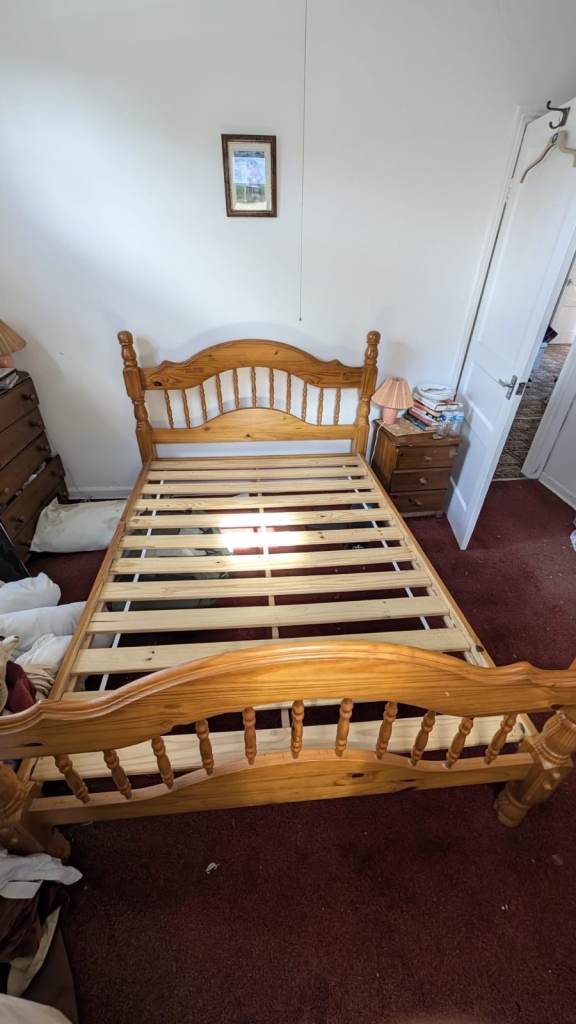 Wooden Double Bed Frame – Good Condition