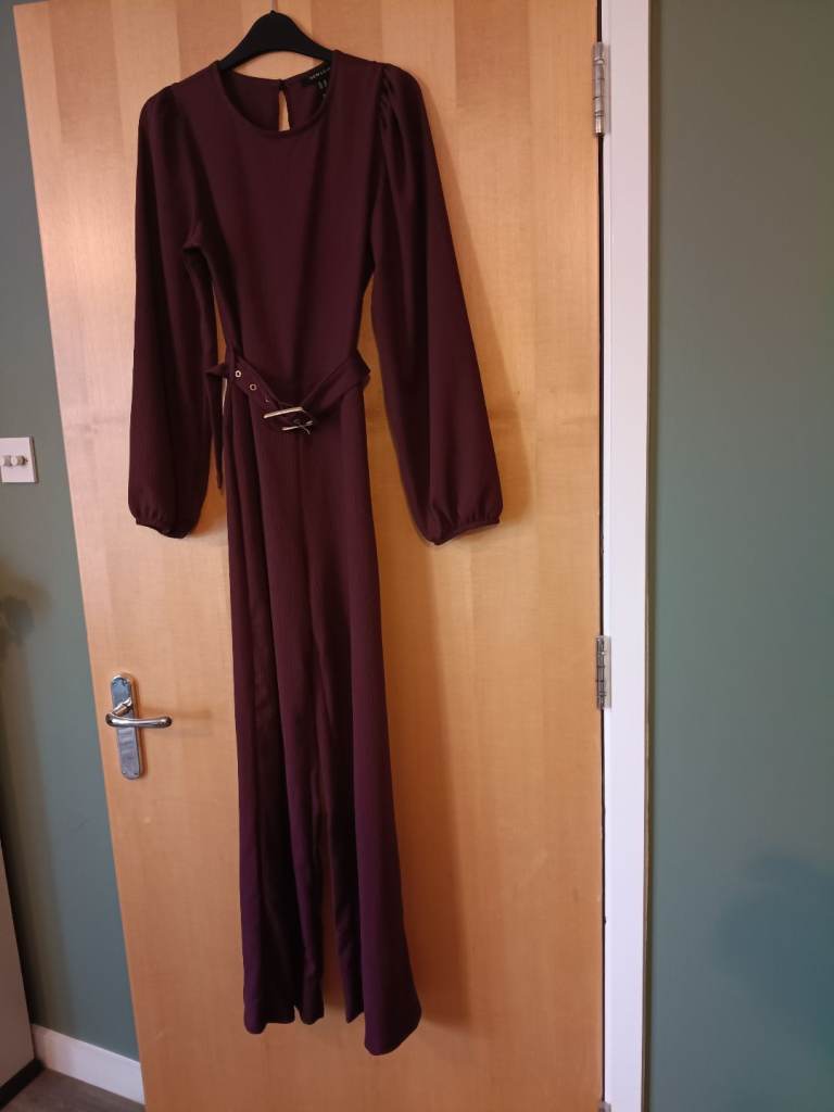 New look jumpsuit burgundy size 10