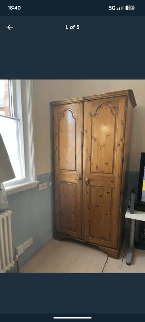 Wanted pine 2 door wardrobe 