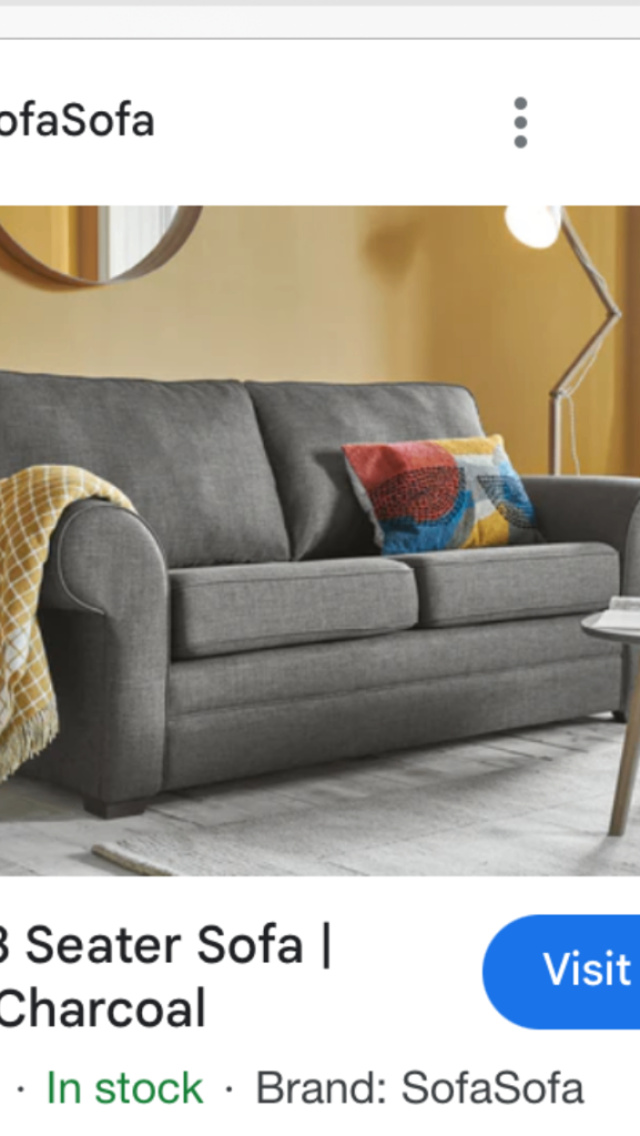 Silver grey sofa bed