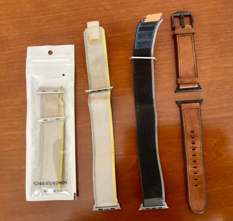 Apple Watch Straps - Mixed Colours and Materials, Good Condition