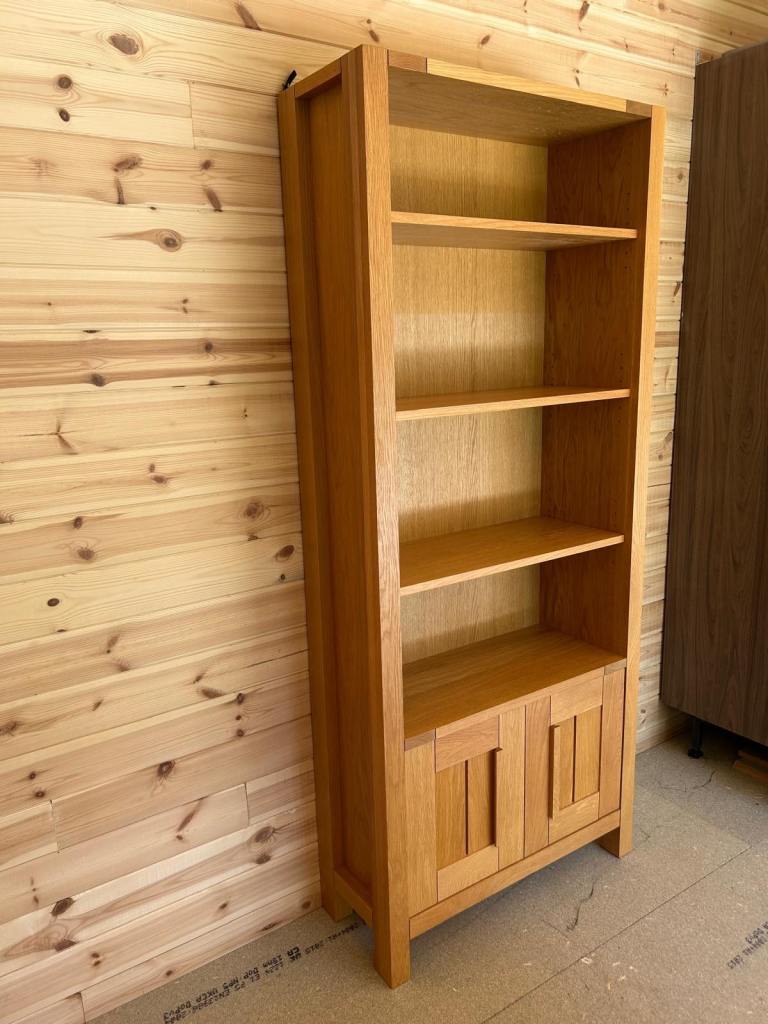 M&S Solid Wooden Bookcase with Storage Cupboard