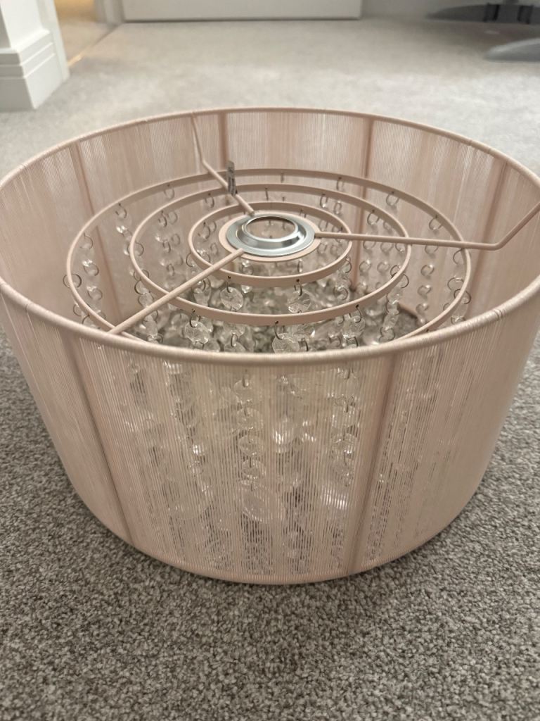 Pink easy fit pendant lamp shade 