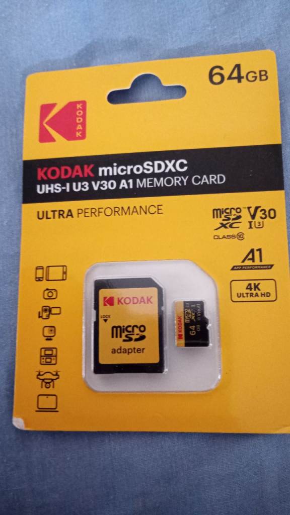 Kodak 64GB microSDXC Memory Card with SD Adapter - New
