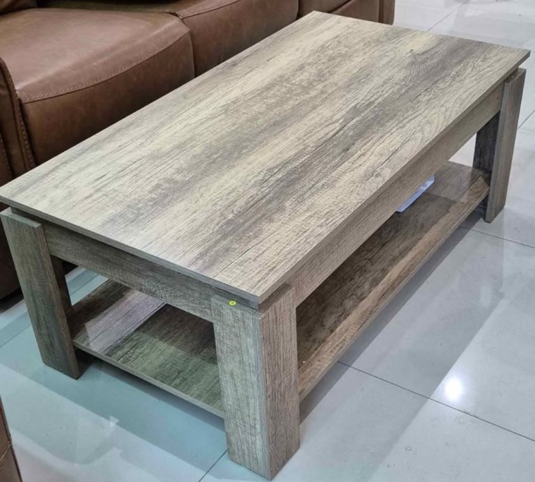 Modern Wood Effect Coffee Table with Storage Shelf – As Good As New