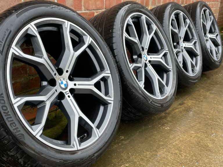 Genuine BMW X5 X6 M Sport 21” Diamond Cut Alloy Wheels + Tyres 741M G05 G06 Set