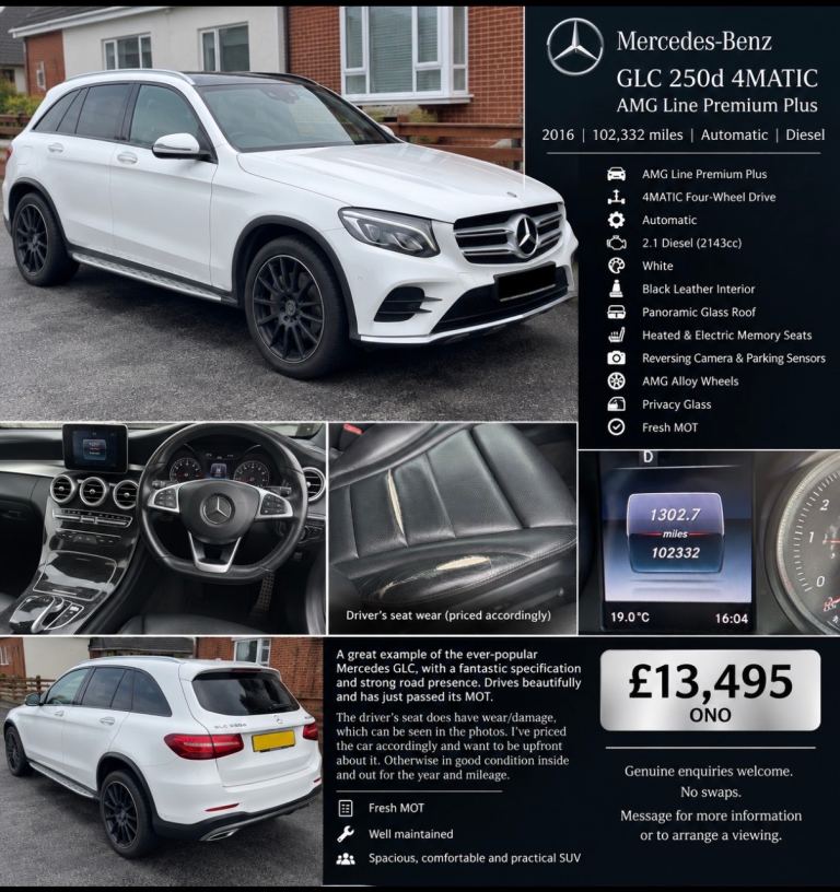 Mercedes-Benz, GLC, Estate, 2016, Semi-Auto, 2143 (cc), 5 doors