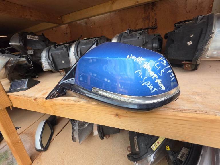 BMW 3 SERIES  F30 F31 PASSENGER LEFT 6 PIN M SPORT DOOR WING MIRROR BLUE BREAKING PARTS