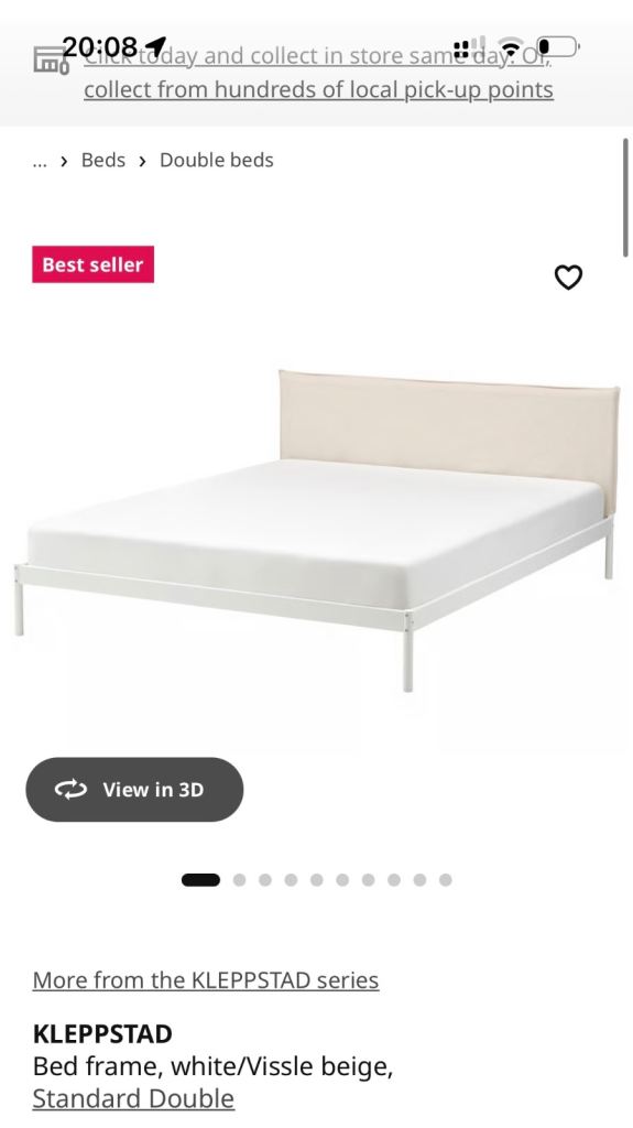 IKEA KLEPPSTAD Double Bed Frame 