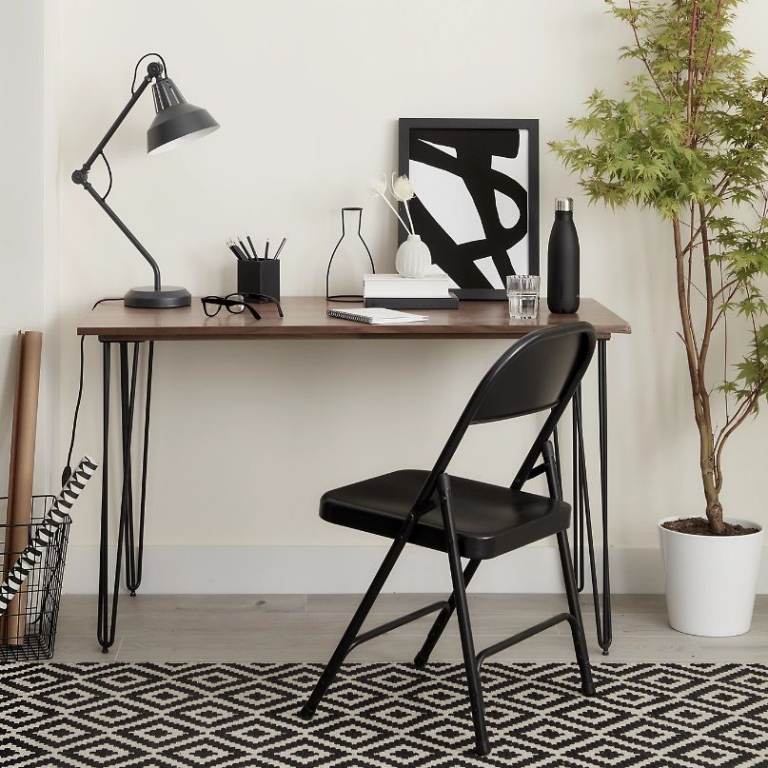 Zorras Matt walnut effect Desk (H)73cm (W)120cm (D)60cm