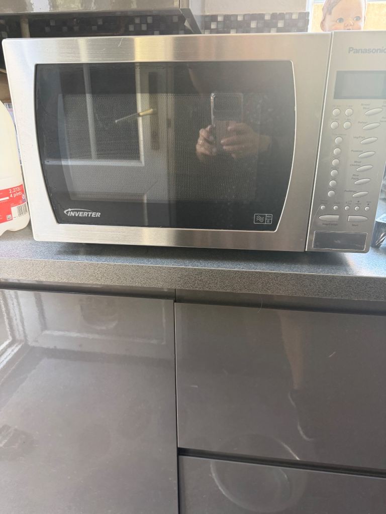 Panasonic Inverter Microwave - Silver, Good Condition