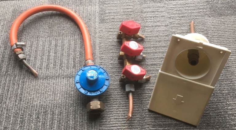 Gas multi-connector, external gas socket, regulator. VW camper, caravan. Eccles, Manchester