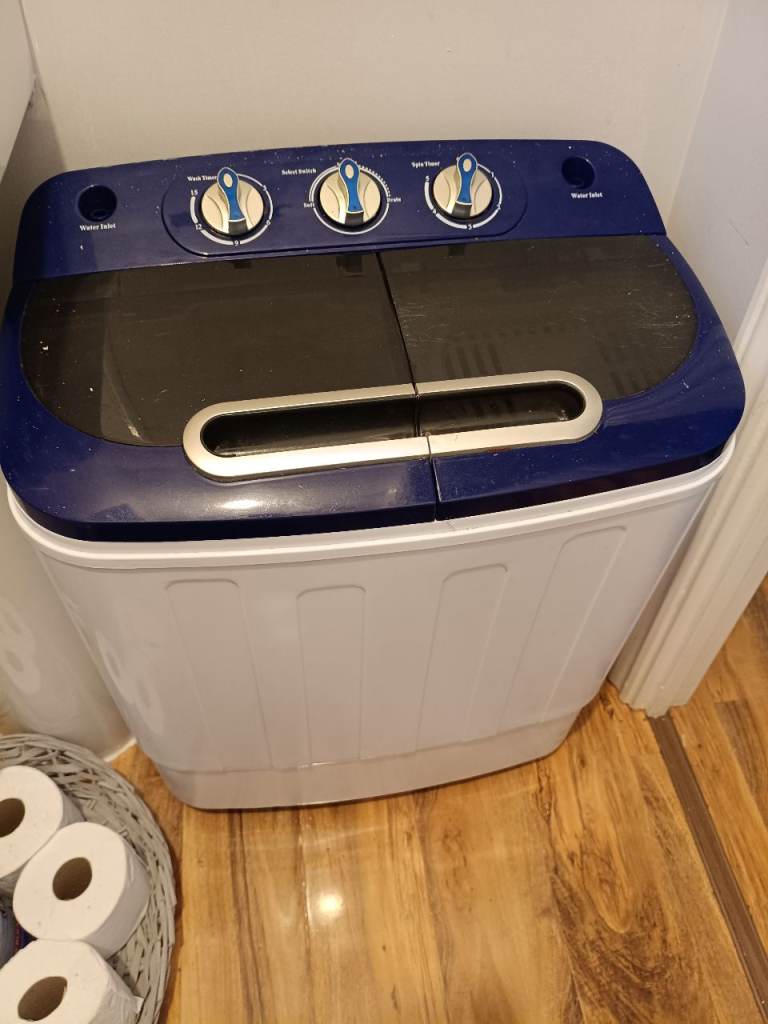 Display4top Portable Compact Mini Twin Tub Washing Machine and Spin Cycle w/Hose,3.6KG