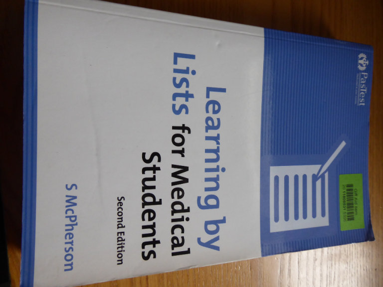 Learning by Lists for Medical Students by Stuart McPherson (Paperback, 2007)