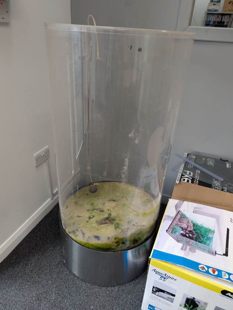 200L Cylindrical Fish Tank + Fluval FX External Canister Filter (FX6/FX4/FX2) Plus extras