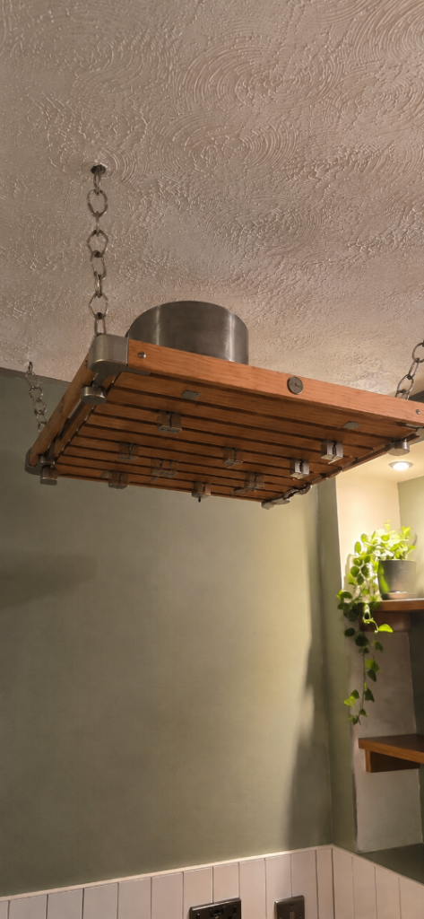 Hahn Premium Solid Oak Hanging Ceiling Pot & Pan Rack – Heavy Duty Quality