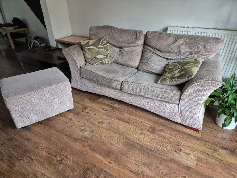 2 seater Sofabed and footstool with storage 