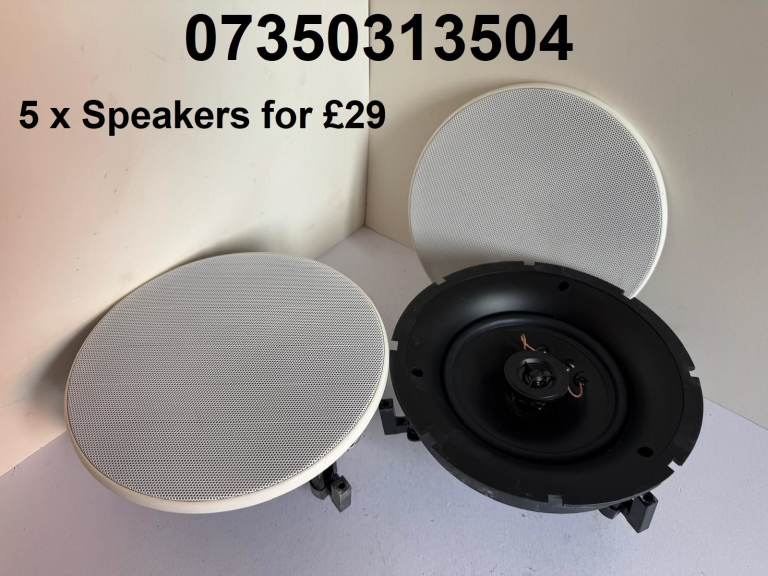 5 x Adastra SL6 6.5"Inch Slimline Ceiling Speakers 40W 8Ohms(All 5 For £29)