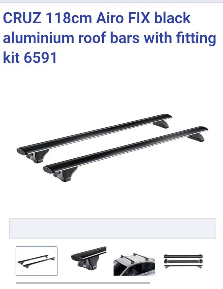 CRUZ 118cm Airo FIX black aluminium roof bars