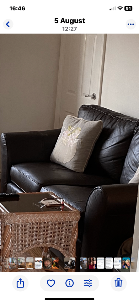 M&S Brown Leather Sofa - Good Condition, Ready for New Home