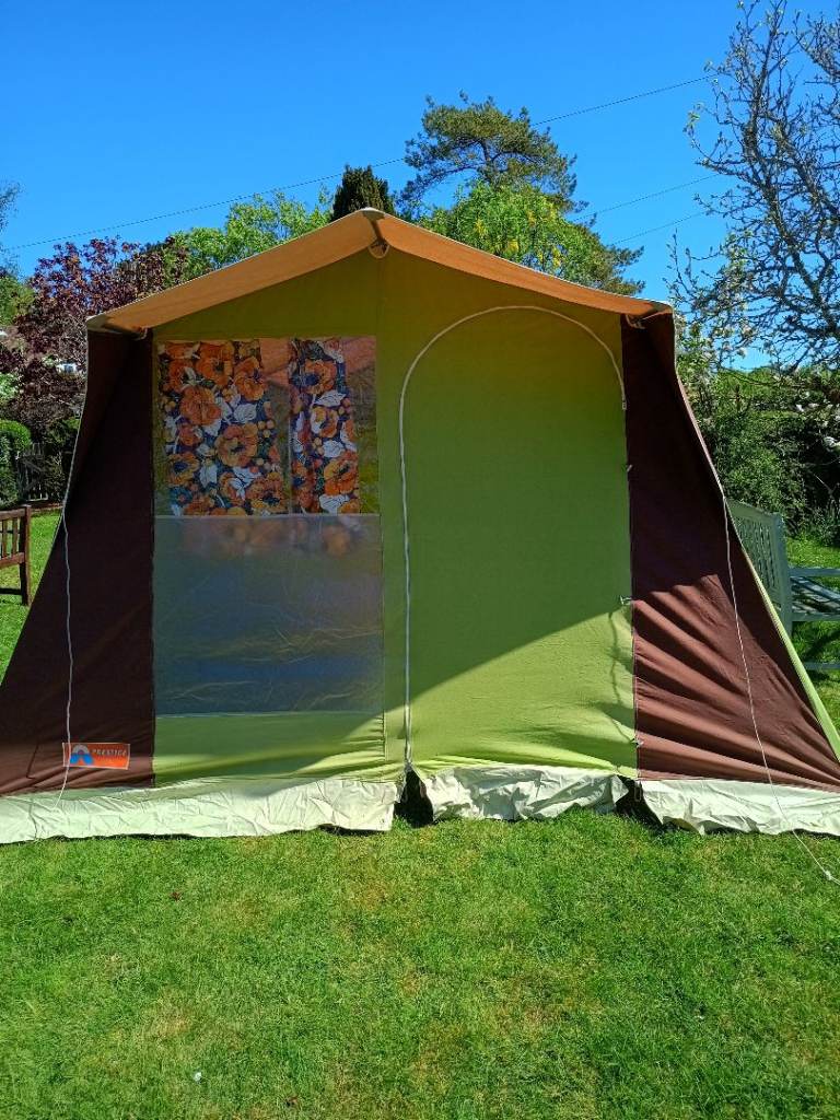 VINTAGE PRESTIGE FRANCE METAL FRAMED CANVAS TENT- FESTIVALS/GLAMPING/FAMILY HOLIDAY