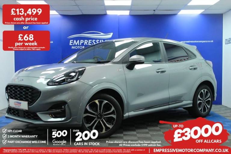 2021 21 FORD PUMA 1.0T ECOBOOST MHEV ST-LINE SUV 5DR PETROL MANUAL EURO 6 (S/S) 