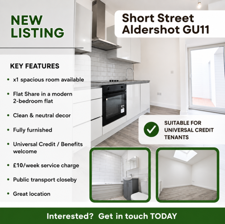 Furnished Rooms | Bills Included | Aldershot GU11 | UC Welcome