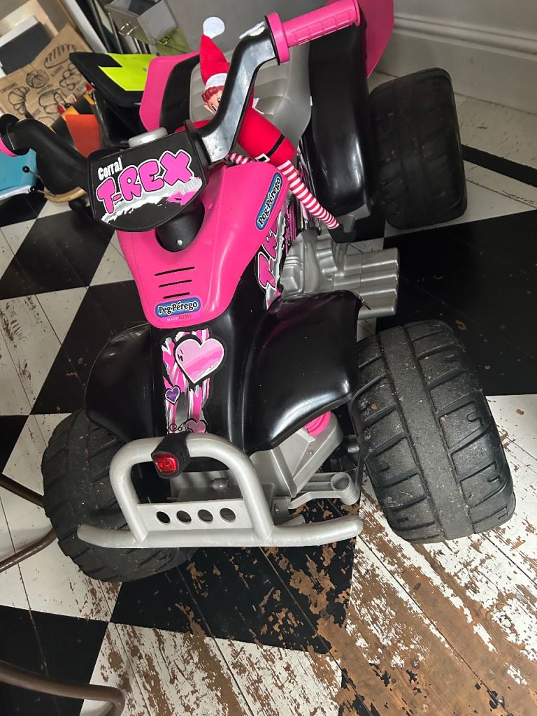 Used Peg Perego Corral T-Rex 330W Electrical Quad Bike-Pink Used 