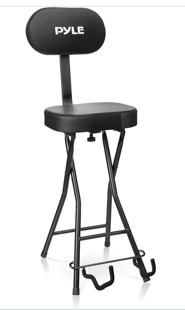 Guitar Stool with optional backrest and guitar stand built in as new