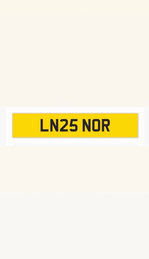 LN25 NOR NUMBER PLATE REGISTRATION