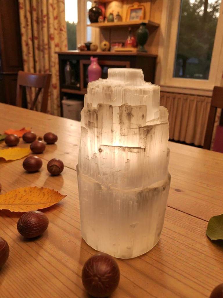 Mountain Natural Selenite Crystal Lamp