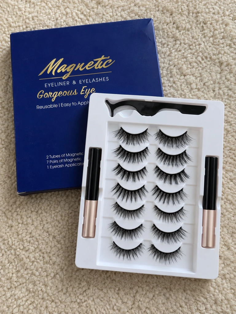 Magnetic False Eyelashes 7 Pairs with Magnetic Eyeliner Natural Look ...