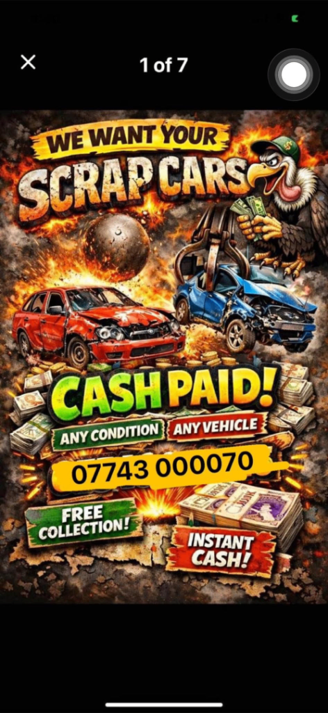 Always buying scrap vehicles top price paid 
