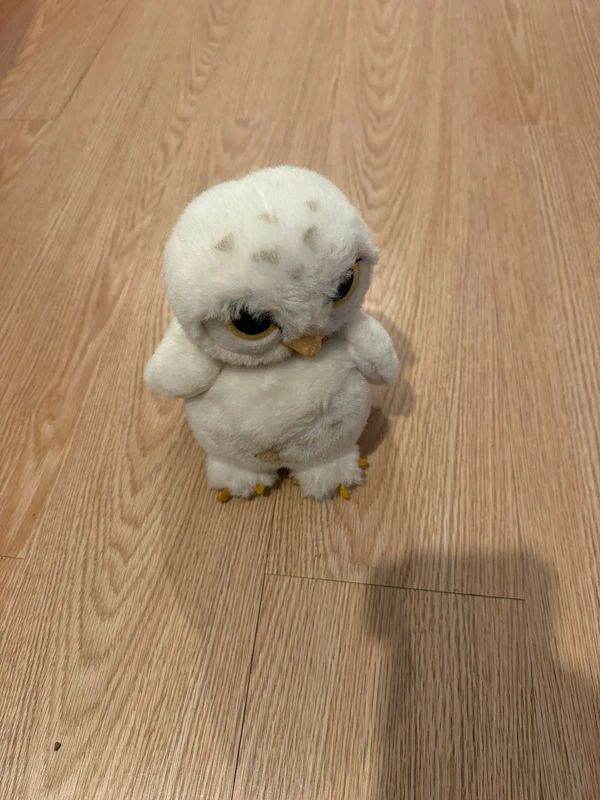 hedwig plush toy – harry potter white owl with yellow eyes and collar detail