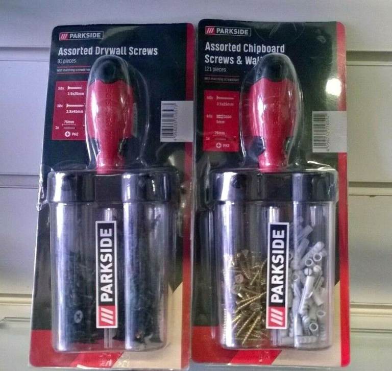 Brand New Parkside Assorted Drywall Screw & Chipboard Screw/Plug Combo