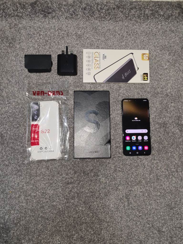 Samsung S22 5G 128GB Unlocked Black Dual Sim Warranty