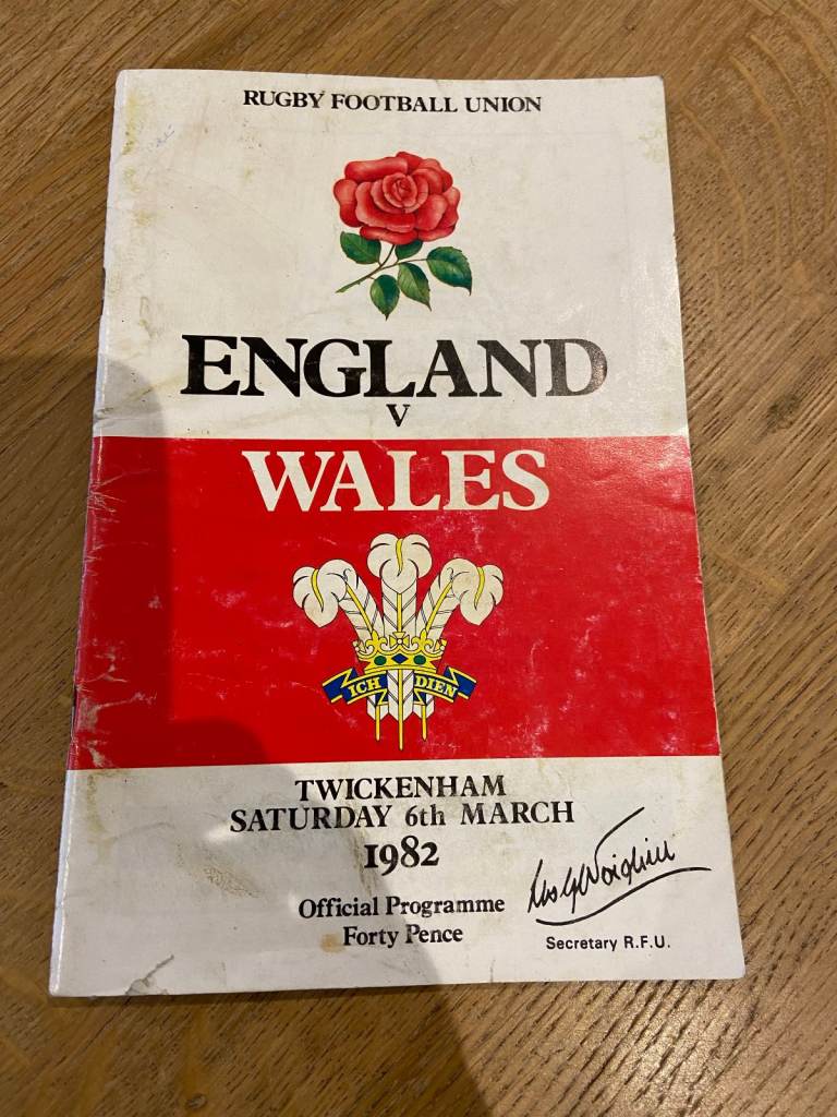 Rugby Programme Signed Autographed England v Wales 1982