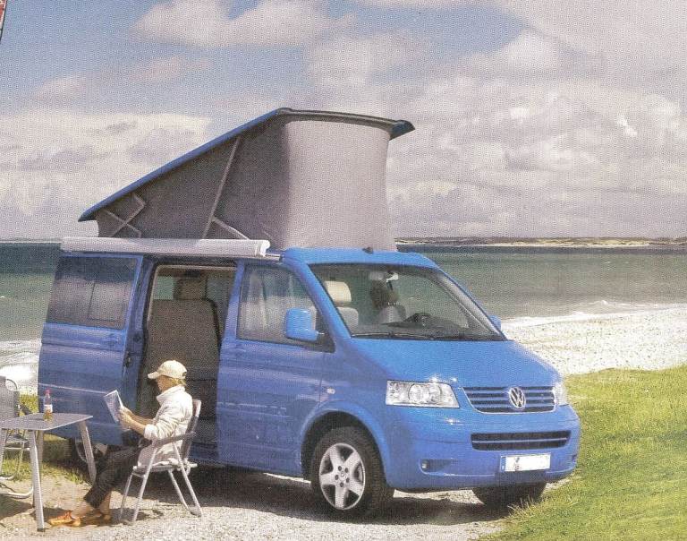 08. A framed magazine original featuring VW/Volkswagen Campervan with Canvas Popup In BLUE