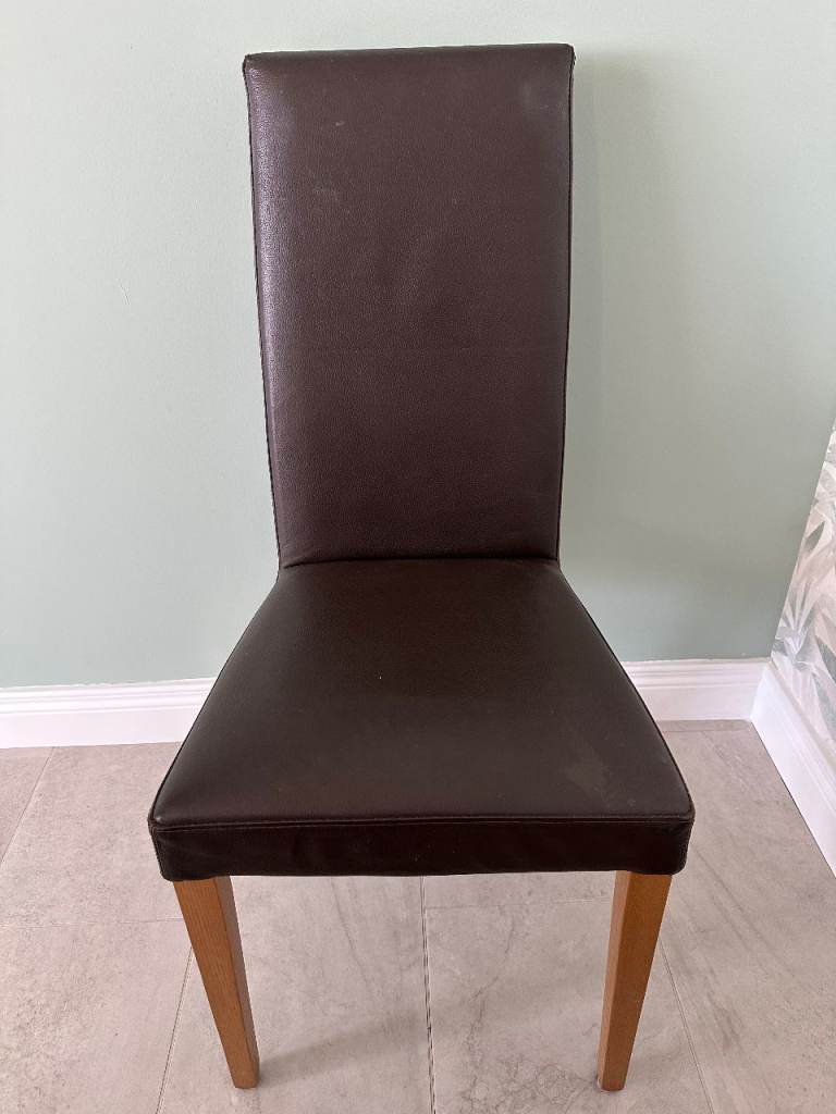 Four Very Good Leather M &S Dining Chairs for Sale