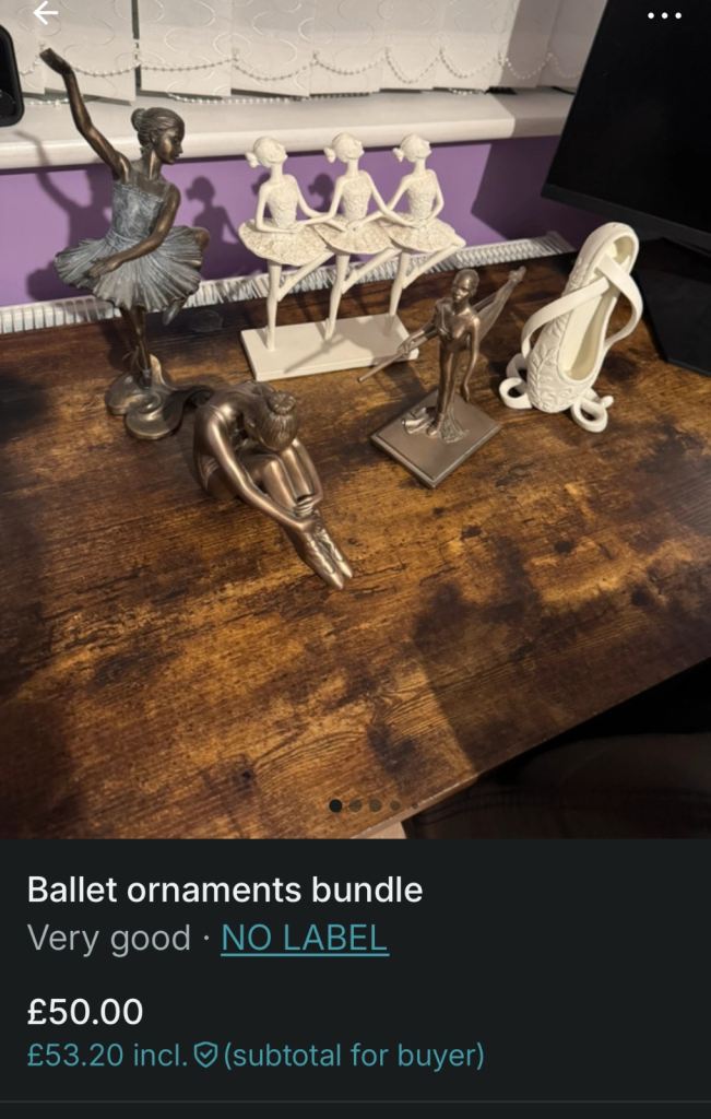 Ballet ornaments x 5
