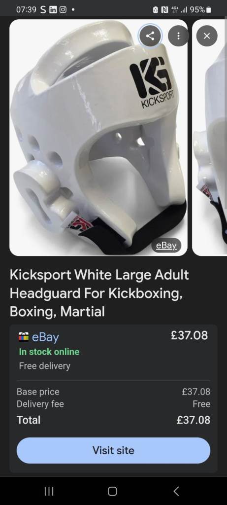 image for Kick boxing headgear and gloves also punch pads available