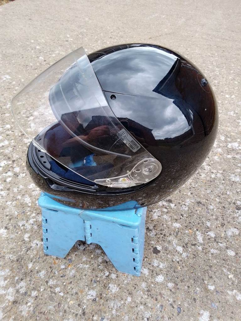 Black Full Face Crash Helmet ACU Gold