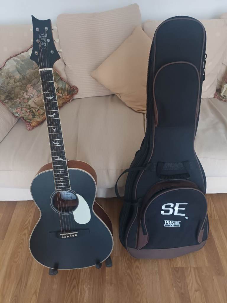 PRS SE P20E Tonare Parlor Acoustic-Electric Guitar with a Satin Black Top finish